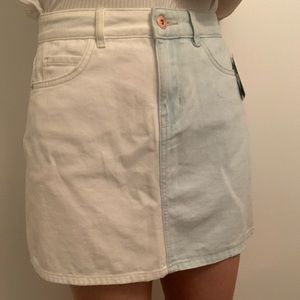 Cute two colours denim skirt